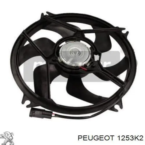 1253K2 Peugeot/Citroen ventilador (rodete +motor refrigeración del motor con electromotor completo)