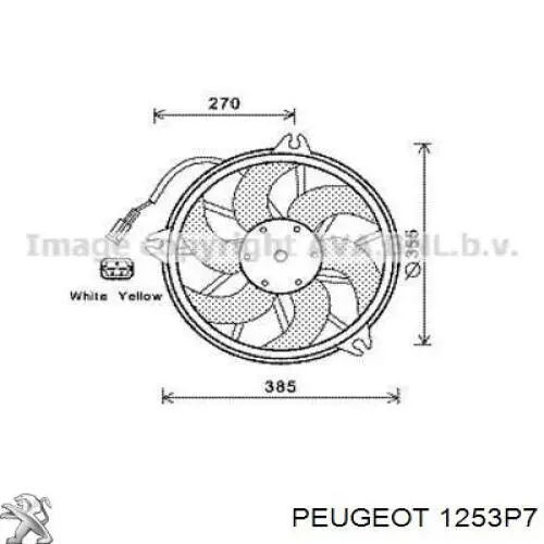 1253P7 Peugeot/Citroen ventilador (rodete +motor refrigeración del motor con electromotor derecho)