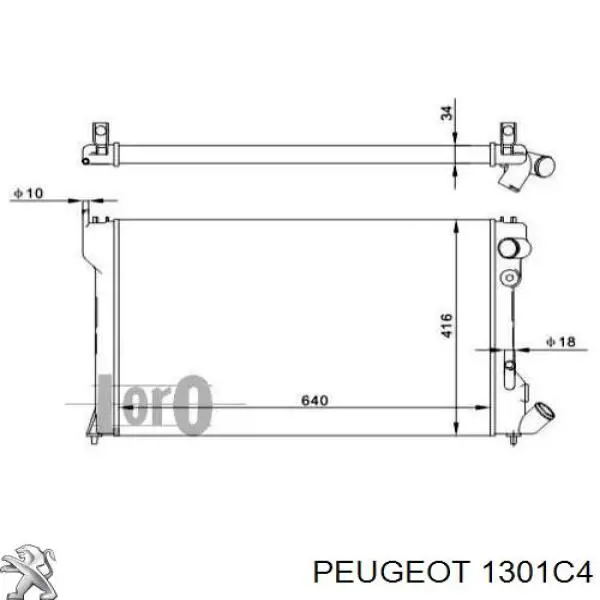 1301C4 Peugeot/Citroen radiador refrigeración del motor