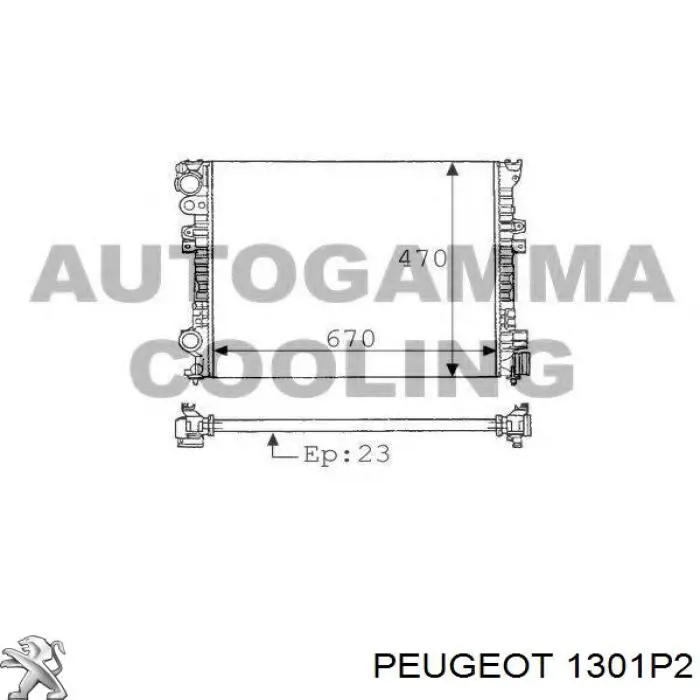 1301P2 Peugeot/Citroen radiador refrigeración del motor