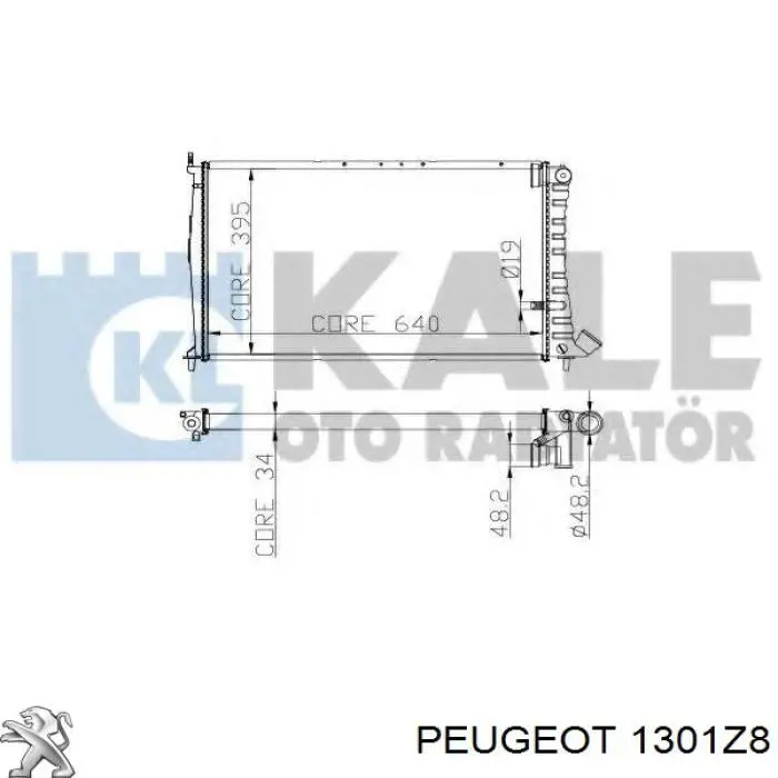 1301Z8 Peugeot/Citroen radiador refrigeración del motor