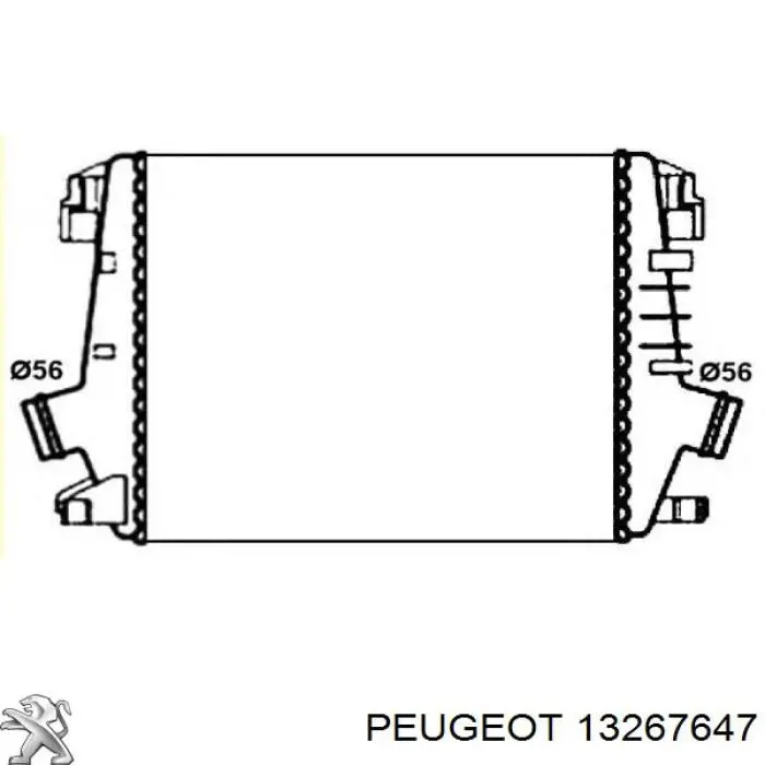 13267647 Peugeot/Citroen radiador de aire de admisión