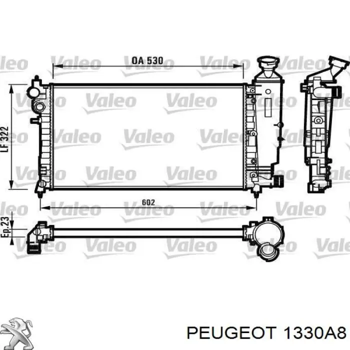 1330A8 Peugeot/Citroen radiador refrigeración del motor