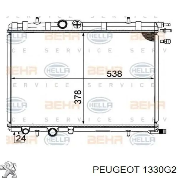 1330G2 Peugeot/Citroen radiador refrigeración del motor