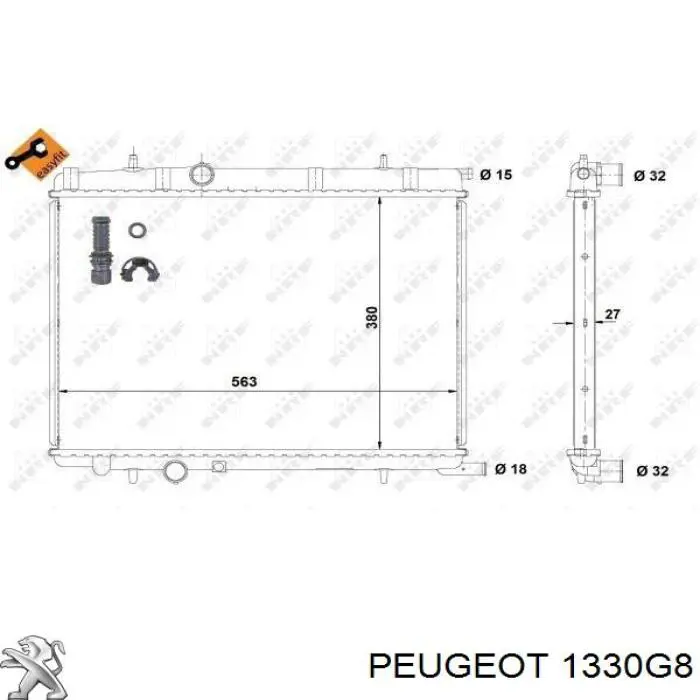 1330G8 Peugeot/Citroen radiador refrigeración del motor