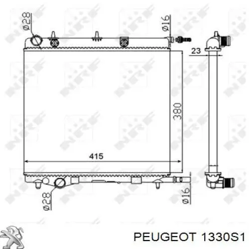 1330S1 Peugeot/Citroen radiador refrigeración del motor
