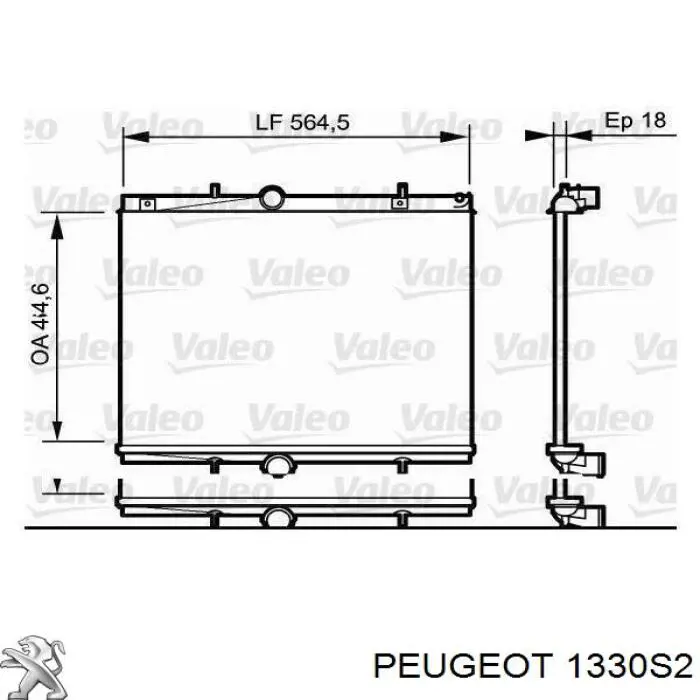 1330S2 Peugeot/Citroen radiador refrigeración del motor