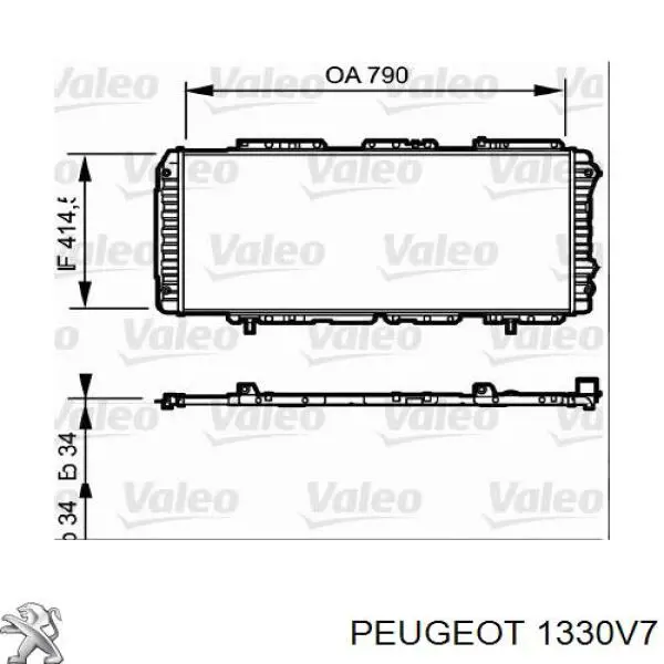 1330V7 Peugeot/Citroen radiador refrigeración del motor