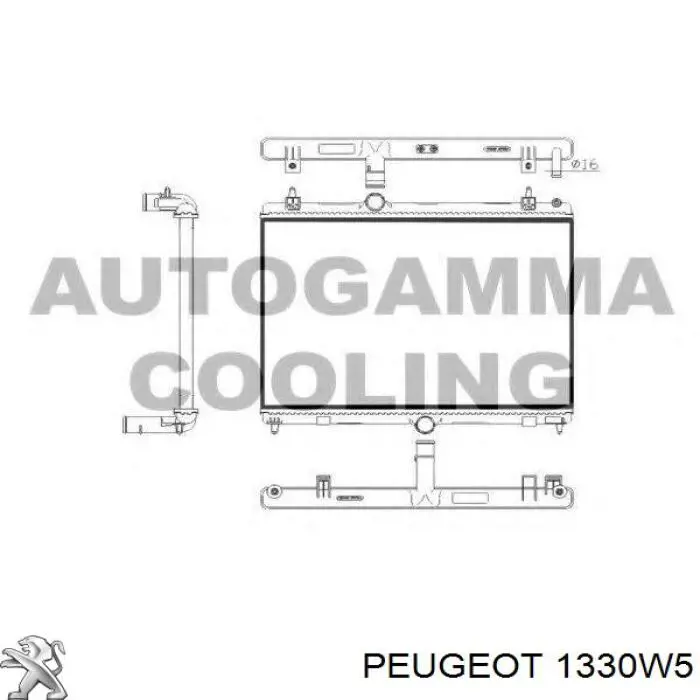 1330W5 Peugeot/Citroen radiador refrigeración del motor