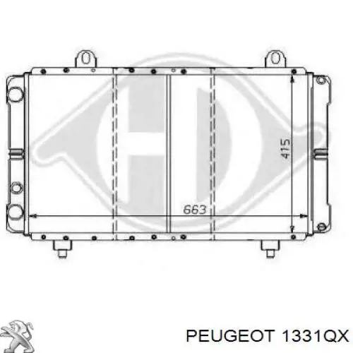 1331QX Peugeot/Citroen radiador refrigeración del motor