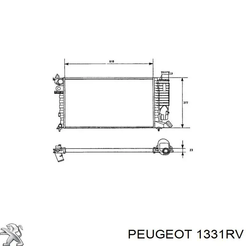 1331RV Peugeot/Citroen radiador refrigeración del motor