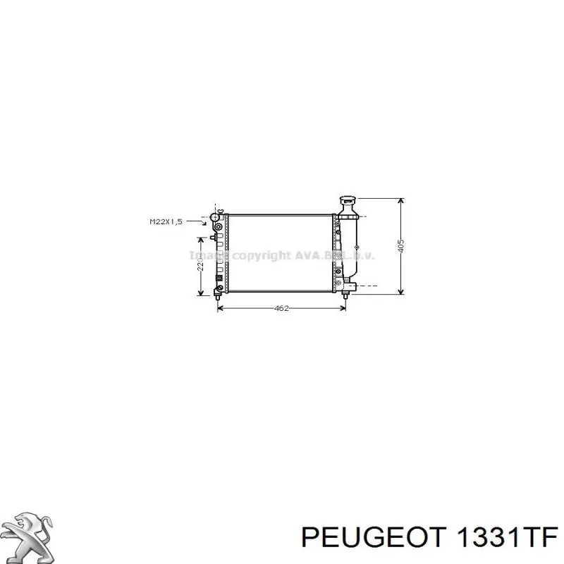 1331TF Peugeot/Citroen radiador refrigeración del motor