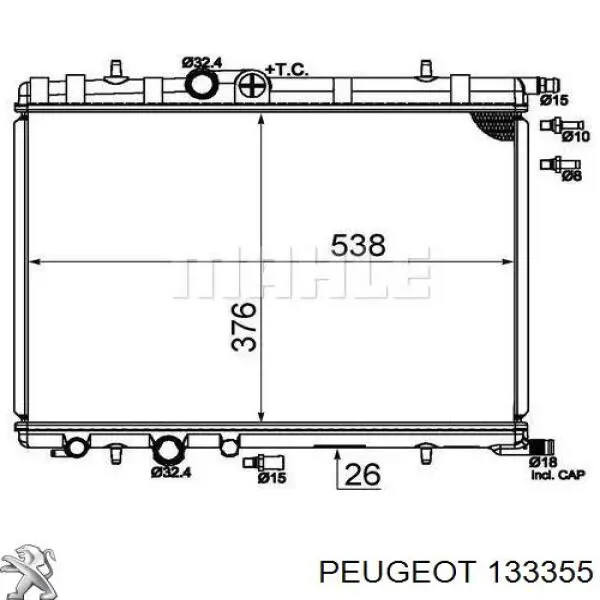 133355 Peugeot/Citroen radiador refrigeración del motor