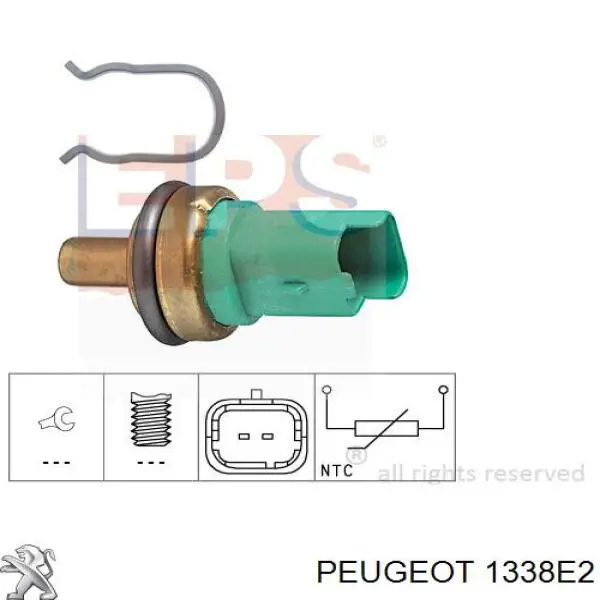 1338E2 Peugeot/Citroen sensor de temperatura del refrigerante