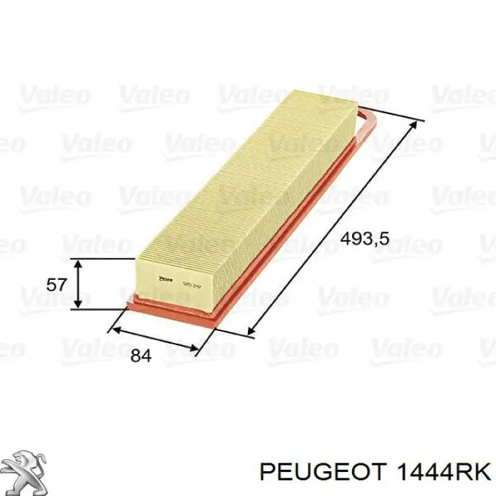 1444RK Peugeot/Citroen filtro de aire