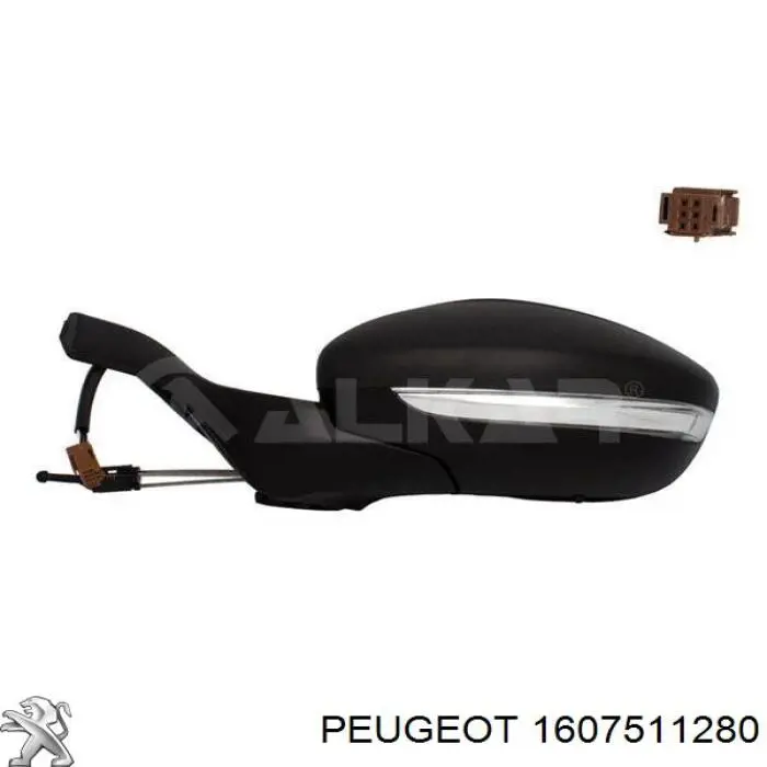 1607511280 Peugeot/Citroen espejo retrovisor derecho