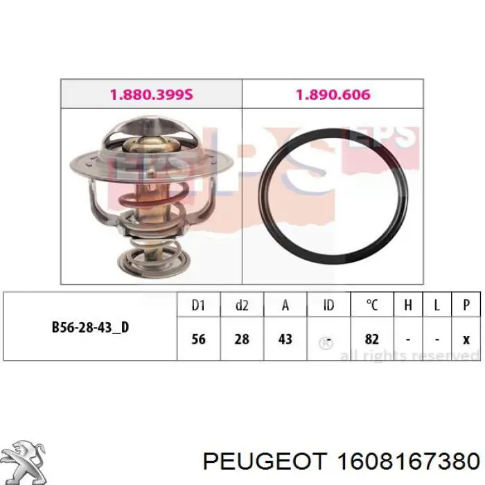 1608167380 Peugeot/Citroen termostato, refrigerante