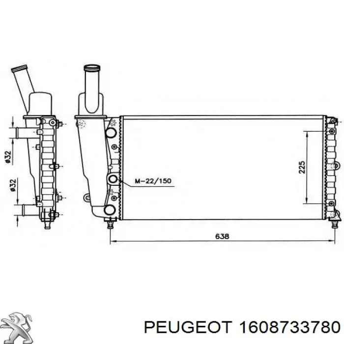 1608733780 Peugeot/Citroen junta, colector de admisión