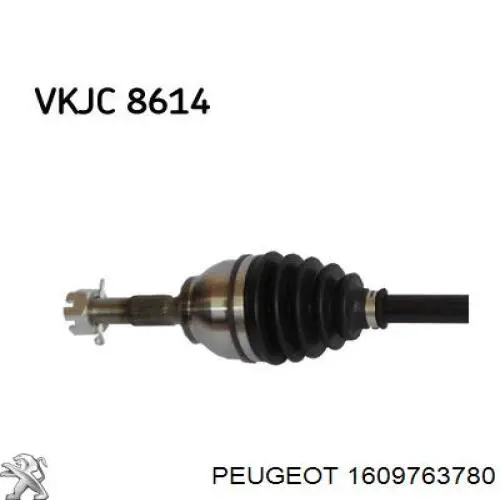 1609763780 Peugeot/Citroen árbol de transmisión delantero derecho