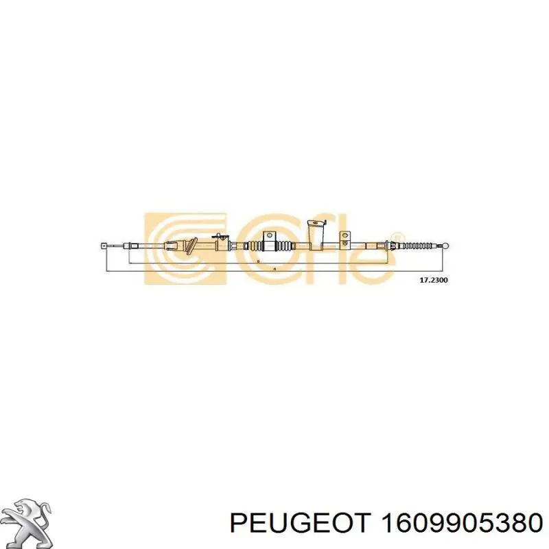 1609905380 Peugeot/Citroen cable de freno de mano trasero derecho