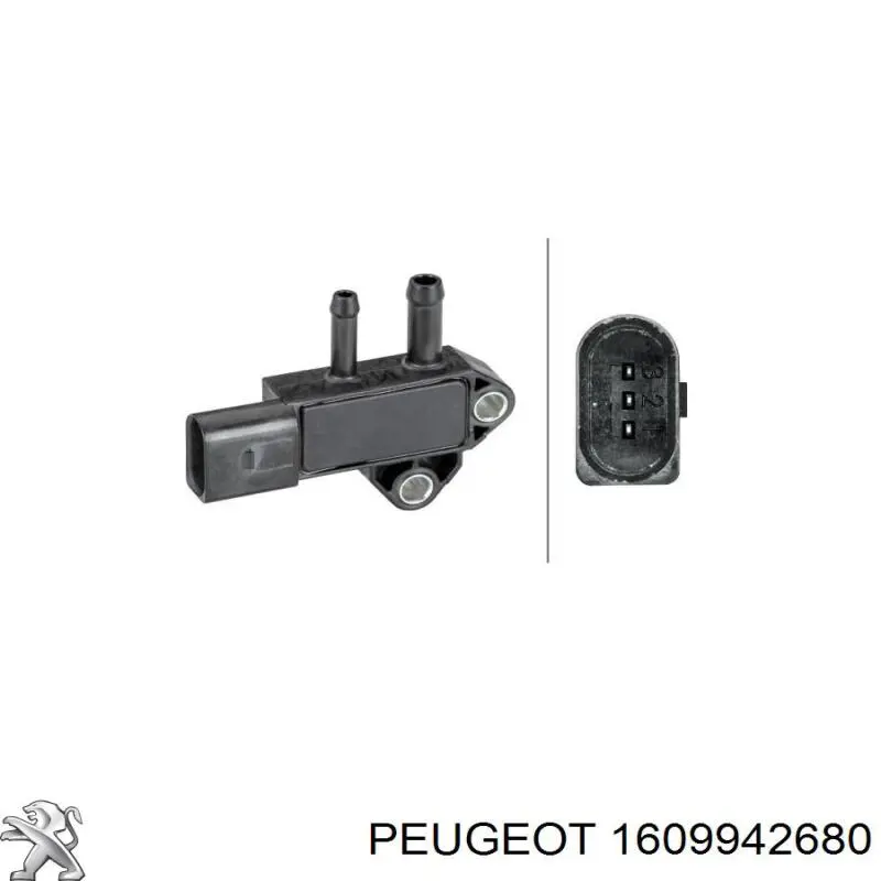 1609942680 Peugeot/Citroen sensor de presion de escape