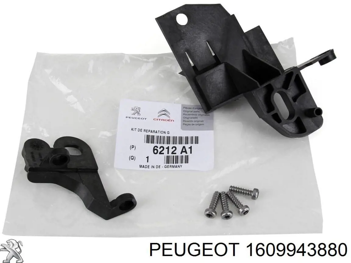 1609943880 Peugeot/Citroen soporte, faro principal delantero derecho