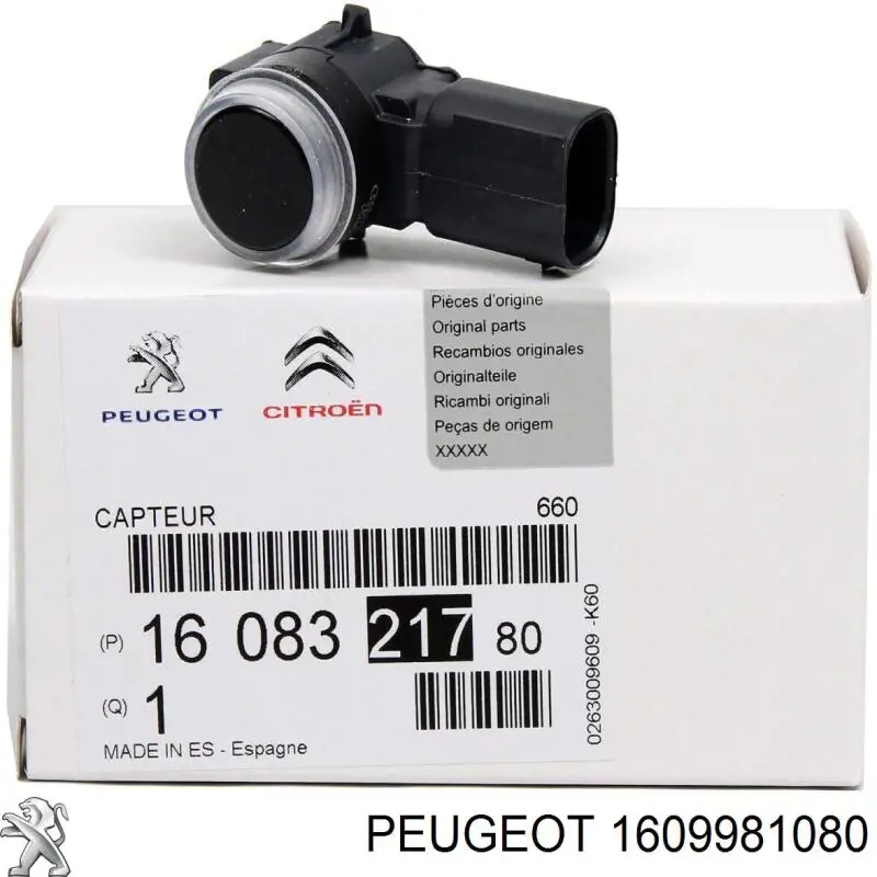 1609981080 Peugeot/Citroen sensor alarma de estacionamiento (packtronic Frontal)