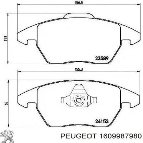 1609987980 Peugeot/Citroen pastillas de freno delanteras