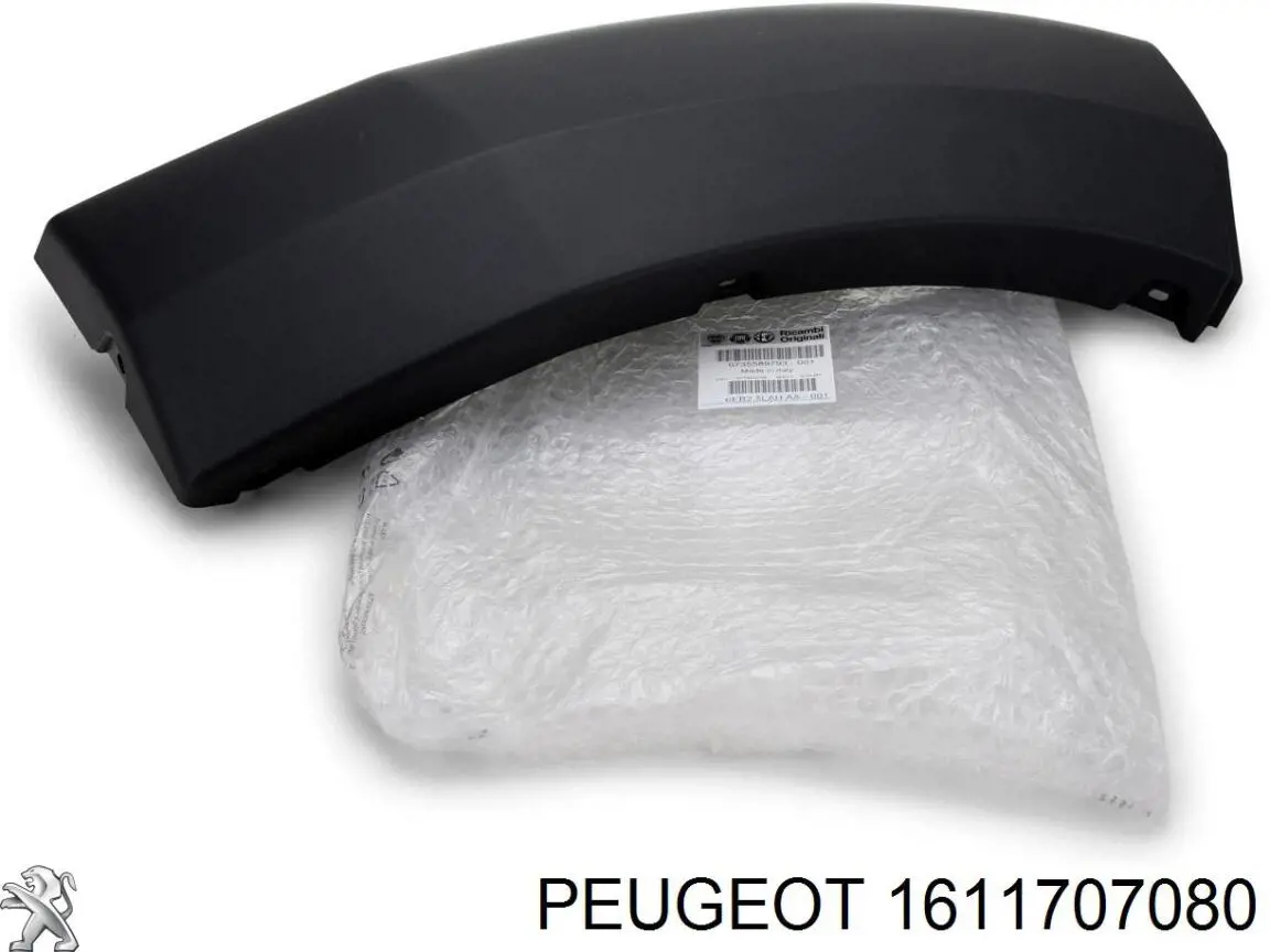 1611707080 Peugeot/Citroen listón embellecedor/protector, parachoque delantero izquierdo