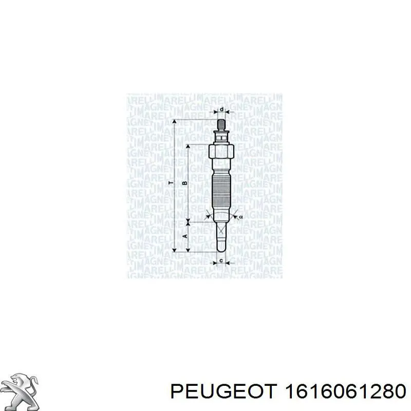 1616061280 Peugeot/Citroen bujía de incandescencia