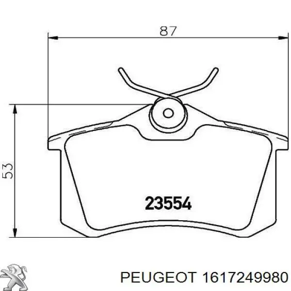 1617249980 Peugeot/Citroen pastillas de freno traseras