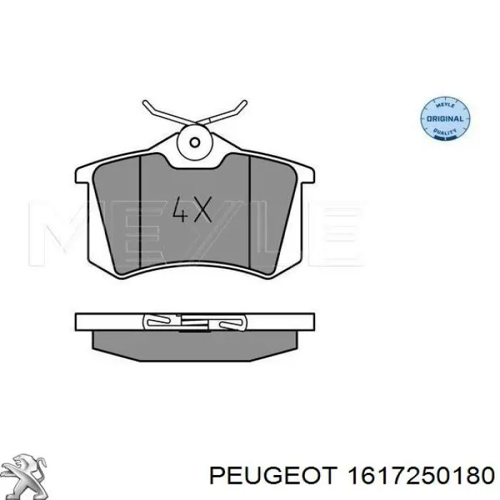 1617250180 Peugeot/Citroen pastillas de freno traseras