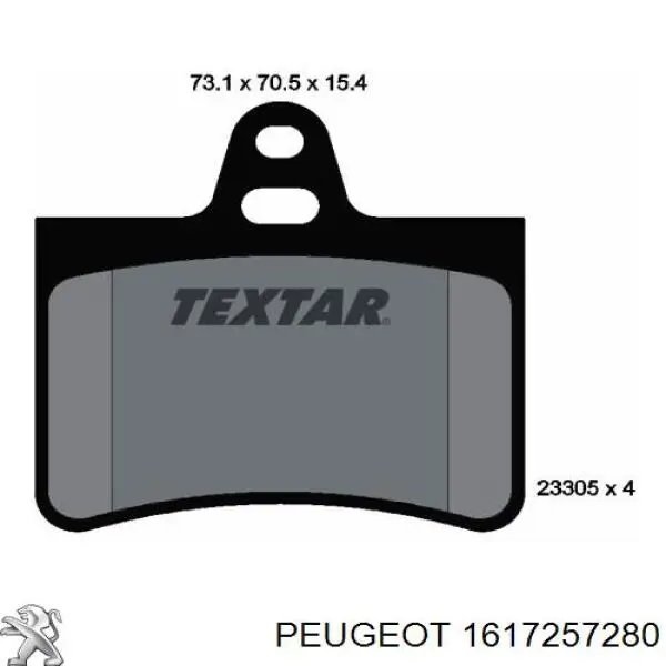 1617257280 Peugeot/Citroen pastillas de freno traseras