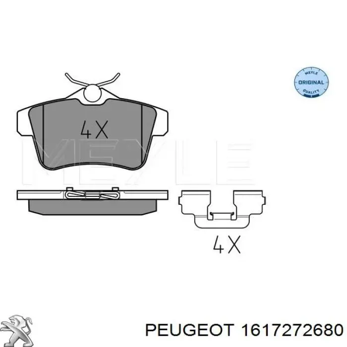 1617272680 Peugeot/Citroen pastillas de freno traseras