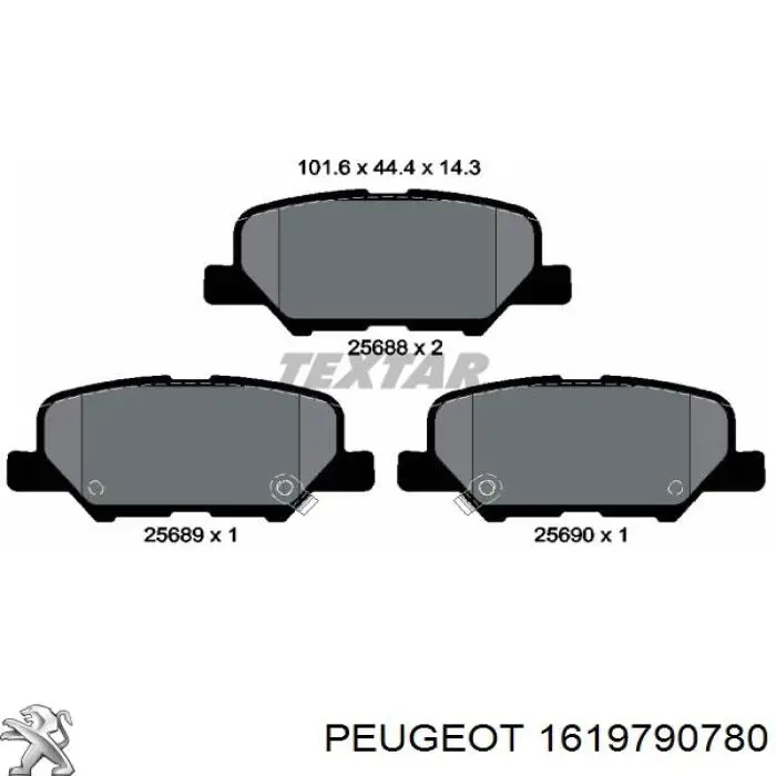 1619790780 Peugeot/Citroen pastillas de freno traseras