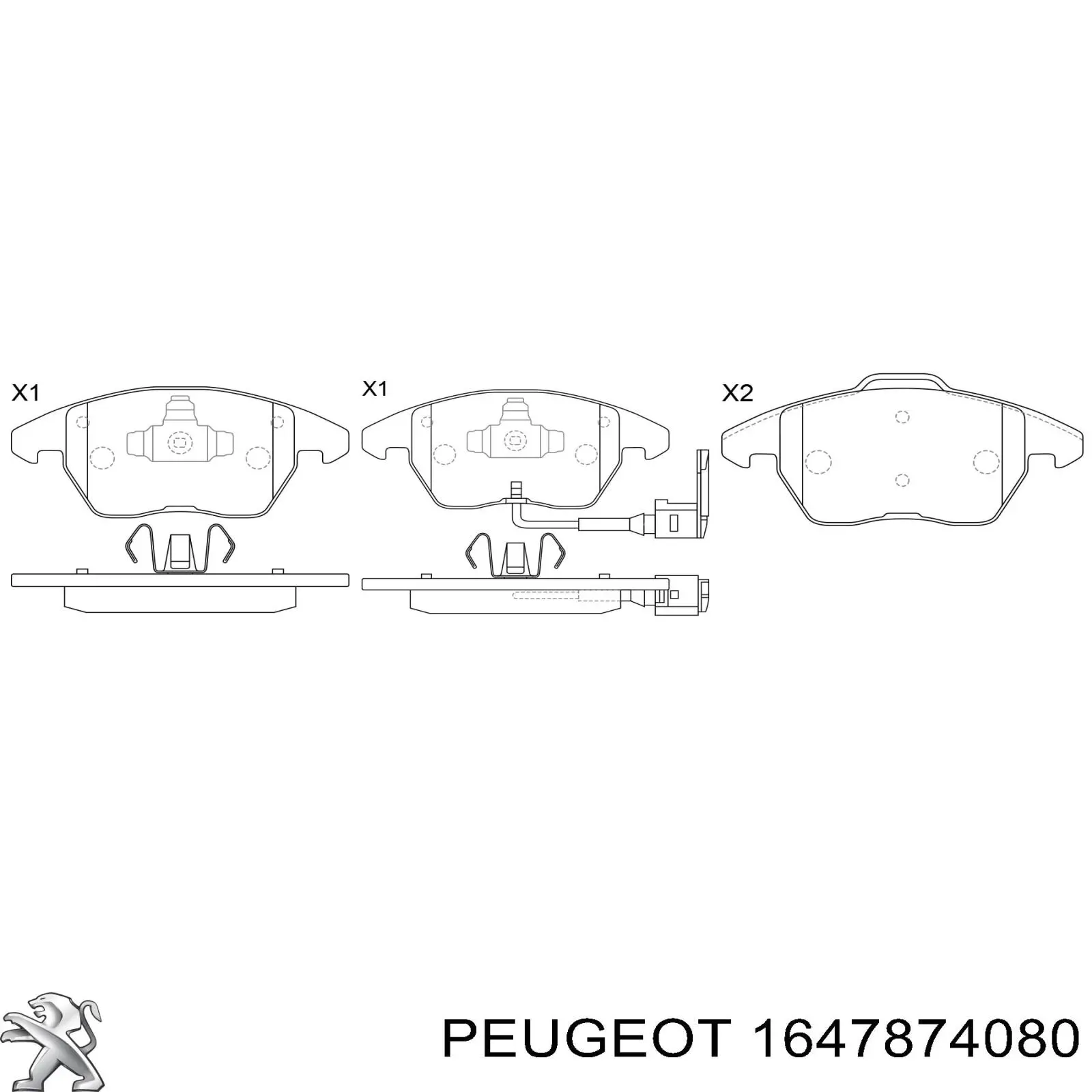 1647874080 Peugeot/Citroen pastillas de freno delanteras