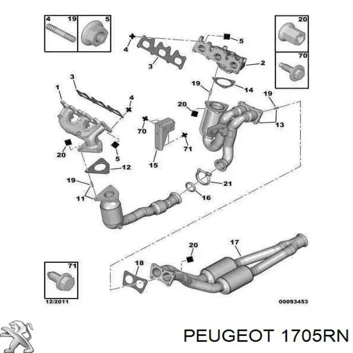 1705RN Peugeot/Citroen catalizador