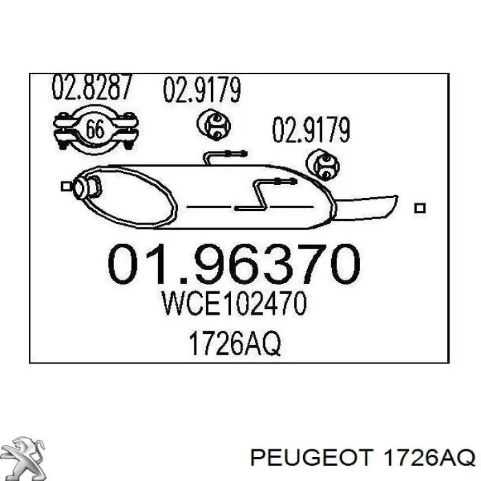 1726AQ Peugeot/Citroen silenciador posterior