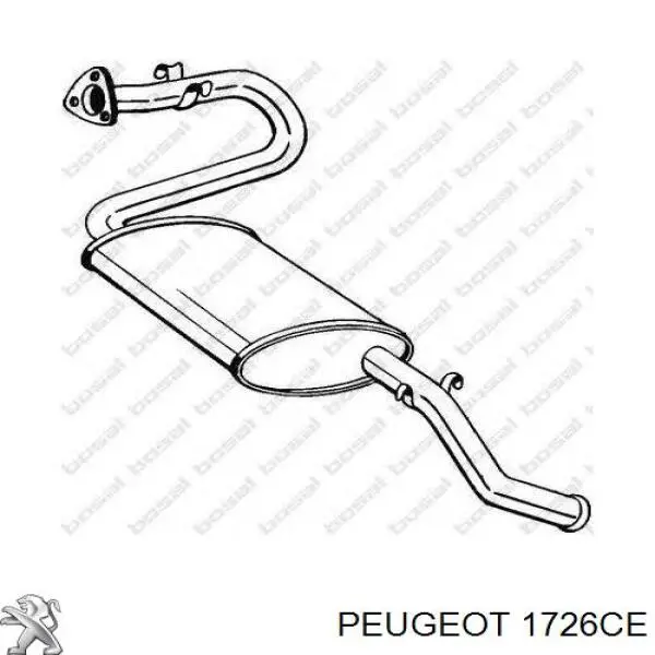 1726CE Peugeot/Citroen silenciador posterior