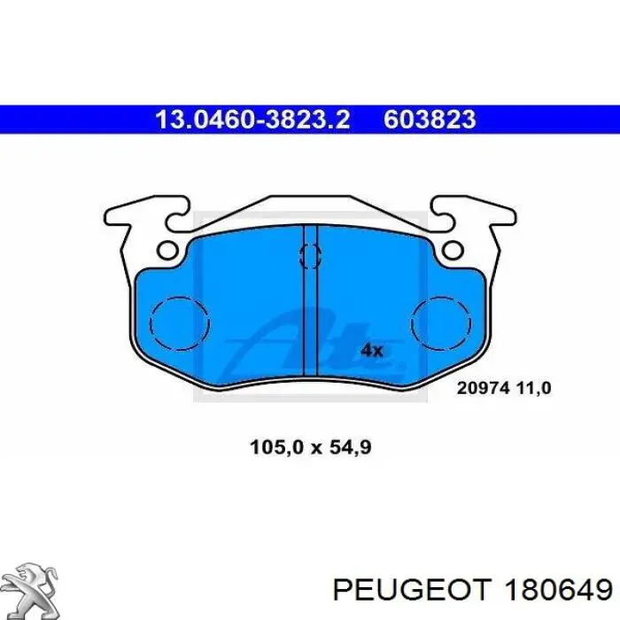 180649 Peugeot/Citroen soporte para taco de motor trasero