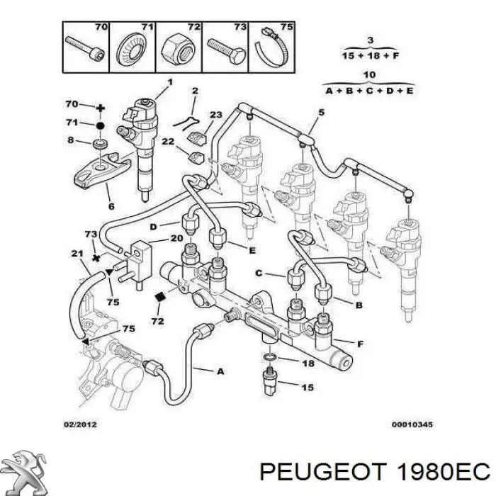 1980EC Peugeot/Citroen inyector de combustible