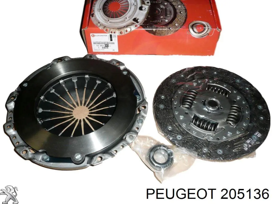 205136 Peugeot/Citroen kit de embrague (3 partes)