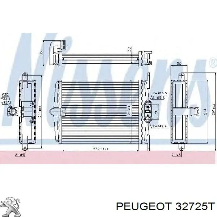 32725T Peugeot/Citroen árbol de transmisión delantero izquierdo