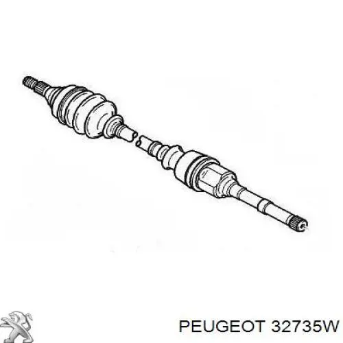 32735W Peugeot/Citroen árbol de transmisión delantero derecho