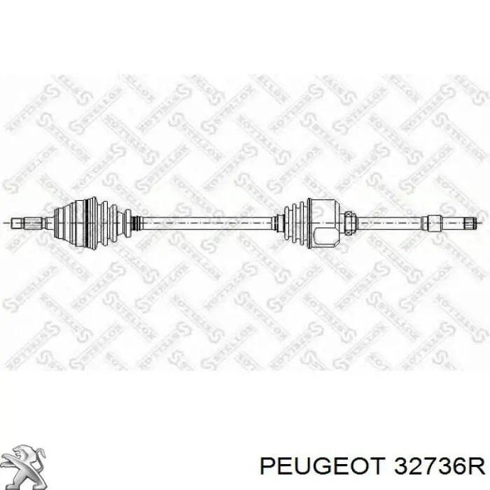 32736R Peugeot/Citroen árbol de transmisión delantero derecho