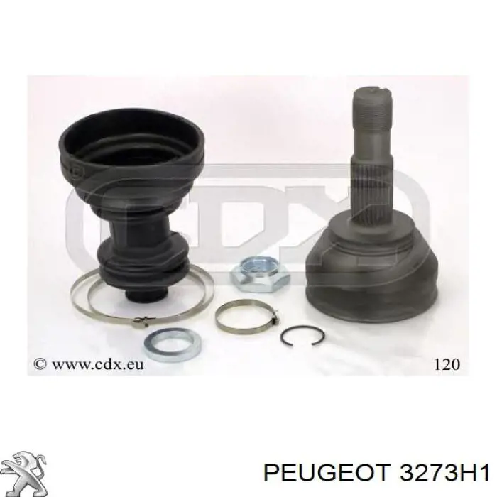 3273H1 Peugeot/Citroen árbol de transmisión delantero derecho