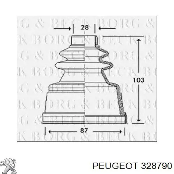 328790 Peugeot/Citroen fuelle, árbol de transmisión delantero interior