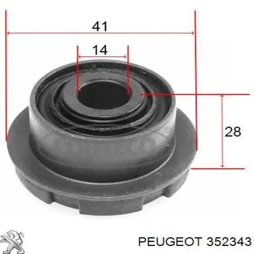 352343 Peugeot/Citroen silentblock de suspensión delantero inferior