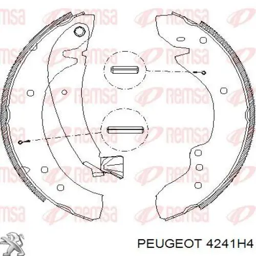 4241H4 Peugeot/Citroen zapatas de frenos de tambor traseras