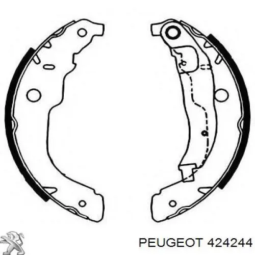 424244 Peugeot/Citroen juego de zapatas de frenos de tambor, con cilindros, completo